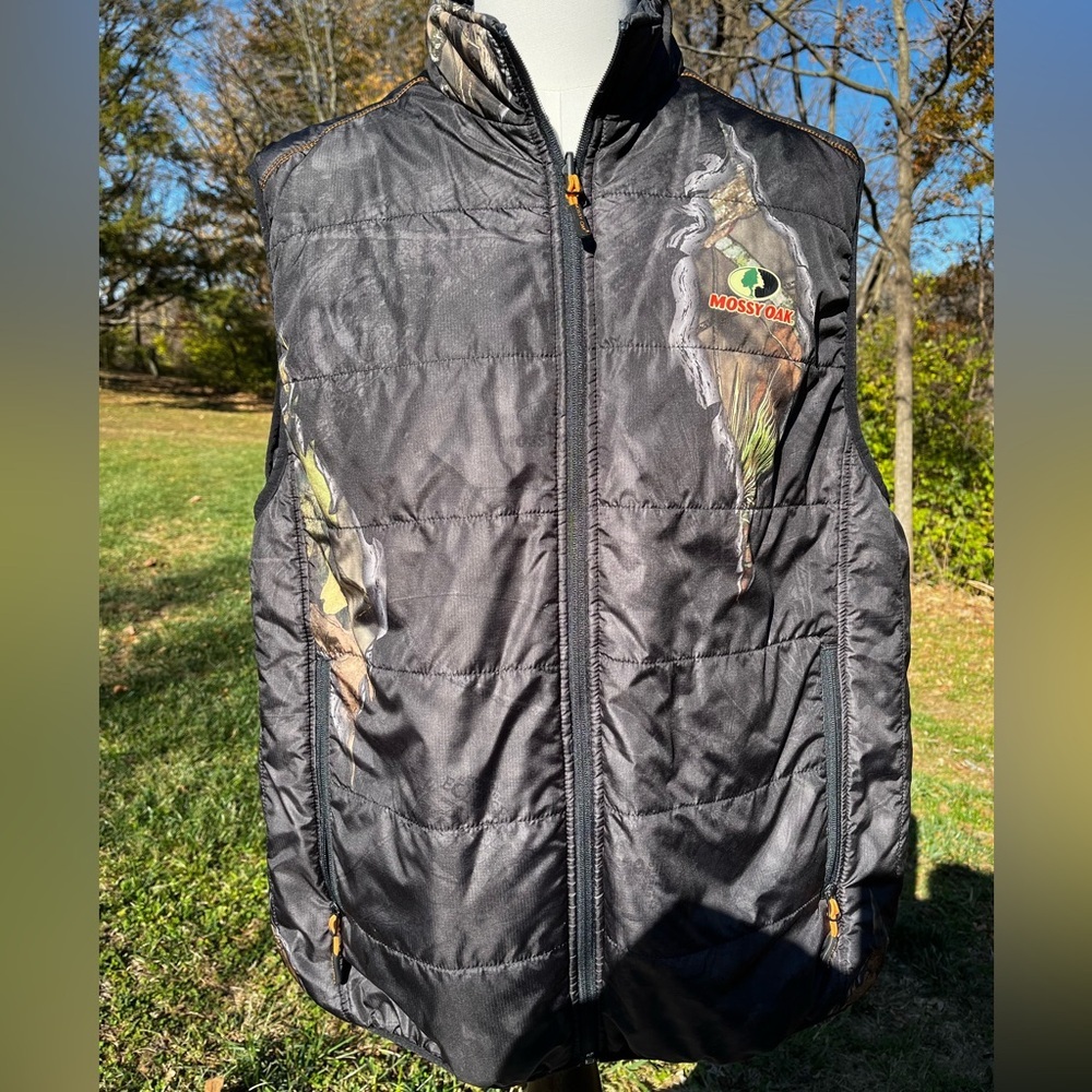 Mossy Oak Vest Black Camo Thinsulate Puffer Reversible Hunting‎ Adult Mens XXL